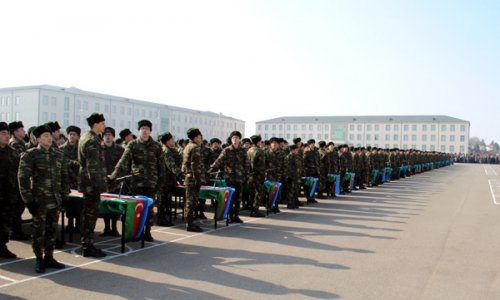 Azerbaijani soldiers take oath