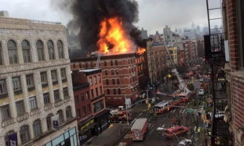 New York fire, building collapse injure 12; gas blast blamed