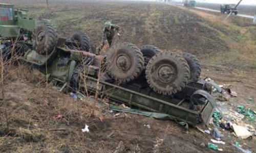 Truck with Armenian soldiers roll into ravine: 1 dead, 7 injured