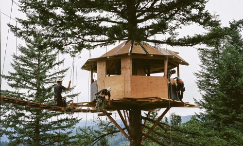 Treehouse has its own skatepark, a wood-fired tub and was built for $170,000