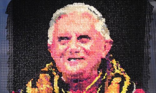 Pope portrait made out of 1,700 condoms scandalises art-loving Catholics