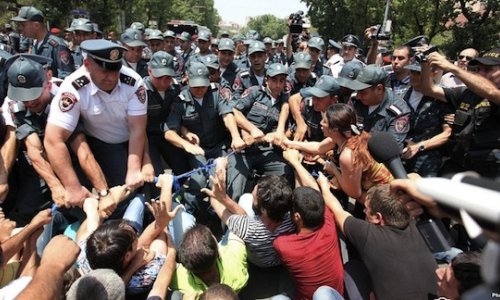 Police disperse Yerevan protests, detain young activists