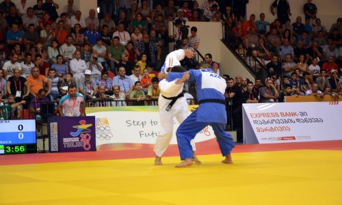 Azerbaijani judo wrestler claims gold at Tbilisi Olympic Festival