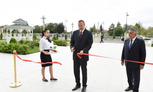  İlham Əliyev Ağsu İdman Kompleksinin açılışında iştirak edib - FOTOLAR