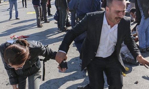 Ankarada baş verən terror aktı nəticəsində 47 nəfər ölüb - Fotolar
