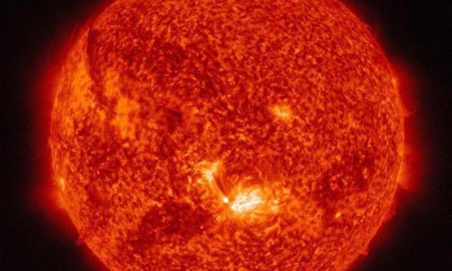 Видео мощного взрыва на Солнце