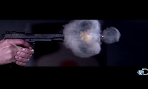 Pistol Shot Recorded at 73,000 Frames Per Second