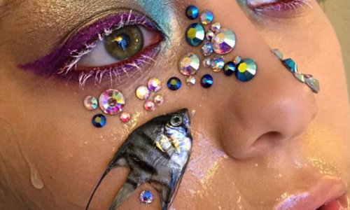 Russian makeup artist sparks outrage after using DEAD fish on models' faces