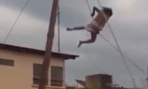 Jesus falls 13ft off a cross during crucifixion reenactment in Guatemala