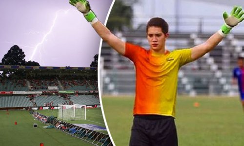 Footballer dies after being struck by lightning