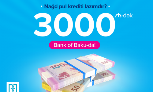 “Bank of Baku”-dan 3000 AZN-dək Nağd Pul Krediti!