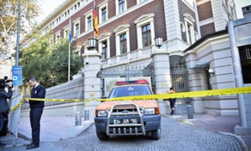 Consulate General of Germany in Istanbul is cordoned off by police