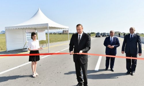 Azərbaycan prezidenti avtomobil yolunun açılışında