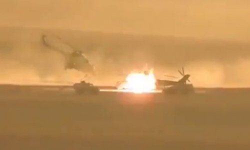 Suriyada Rusiya helikopteri belə vuruldu – VİDEO