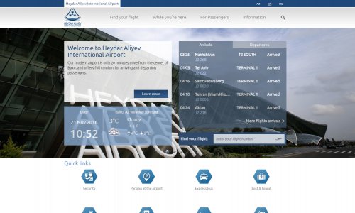 Представлен новый сайт Международного аэропорта Гейдар Алиев