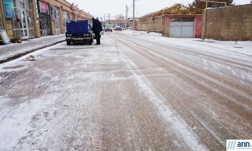 Müşfiqabadın yolları buz bağladı -  FOTOLAR