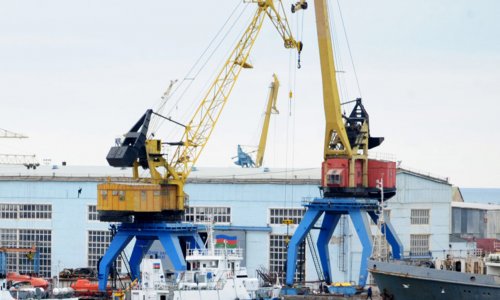 Azerbaijan Caspian Shipping floating repair station on overhaul