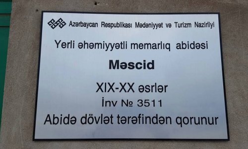 “Hacı Cavad” məscidi tarixi abidə deyil” - RƏSMİ