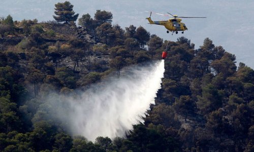 Qəbələdə yanğının söndürülməsinə helikopter cəlb edilib