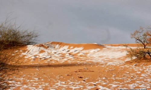 Saxara səhrasına qar yağdı - FOTO