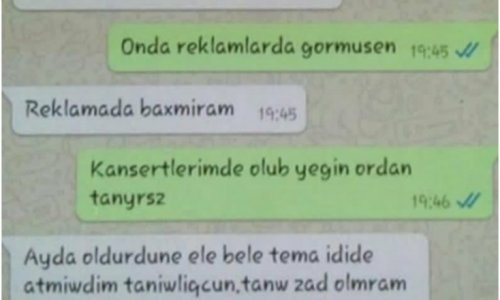 Azərbaycanlı aktrisanın “WhatsApp” yazışması yayıldı - FOTOLAR