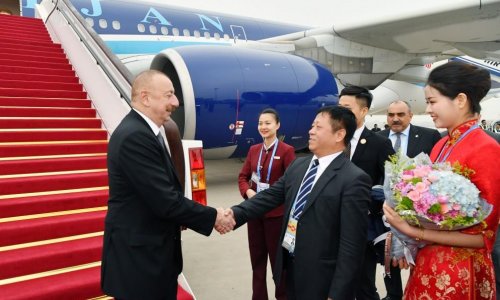 President Ilham Aliyev arrives in China for working visit