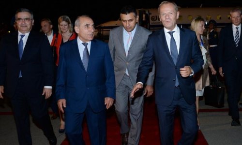 President of European Council Donald Tusk arrives in Azerbaijan