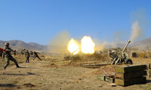 Артиллерийские подразделения Азербайджанской Армии наносят удары по огневым точкам вооруженных сил Армении - ВИДЕО