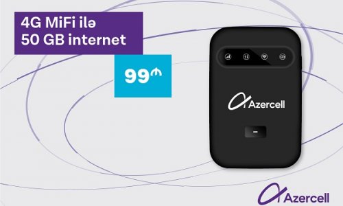 Faster internet connection with 4G MiFi from Azercell!