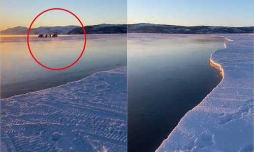 Üzərində balıqçıların olduğu buz parçası sahildən qoparaq açıq dənizə sürükləndi - VİDEO