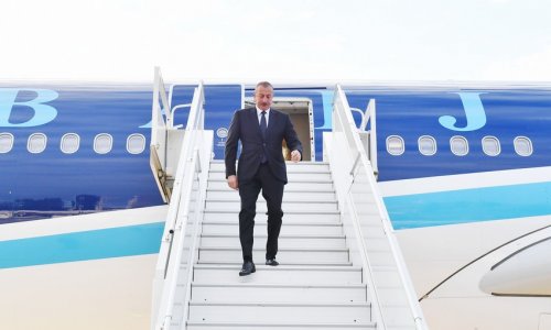 Ilham Aliyev arrives in Russia's Sochi