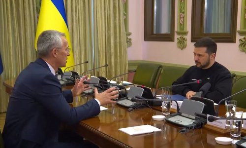 Volodymyr Zelenskyy meets with NATO Secretary General