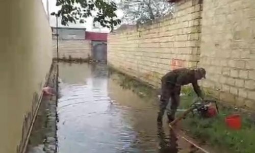 Kürdəmir və Saatlıda bəzi əraziləri su basıb - Video