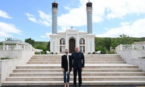 Prezident və xanımı Zəngilan məscidinin açılışında iştirak ediblər - Yenilənib