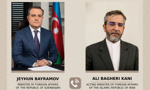 Jeyhun Bayramov and Ali Bagheri Kani speak on phone