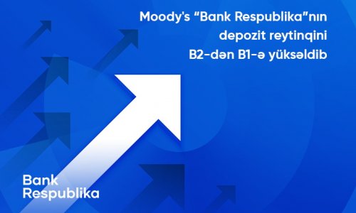 Moody's “Bank Respublika”nın uzunmüddətli depozit reytinqini B2-dən B1-ə yüksəldib