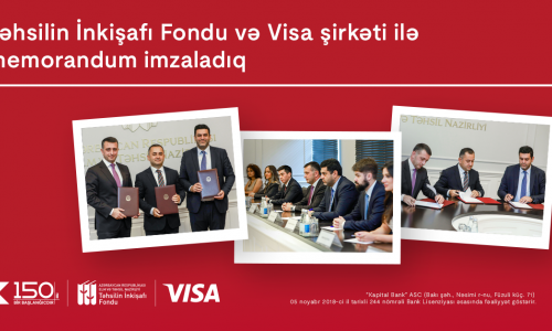 Kapital Bank,  Təhsilin İnkişafı Fondu və “Visa” şirkəti arasında memorandum imzalandı