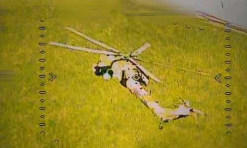 Ukrainian Security Service strikes Russian helicopter with fpv-drone in Kursk