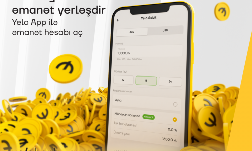 Yelo Bank-dan gözlənilən yenilik: onlayn əmanət!