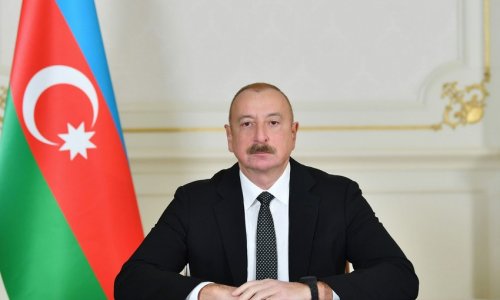 President Ilham Aliyev lays foundation stone for administrative building in city of Kalbajar