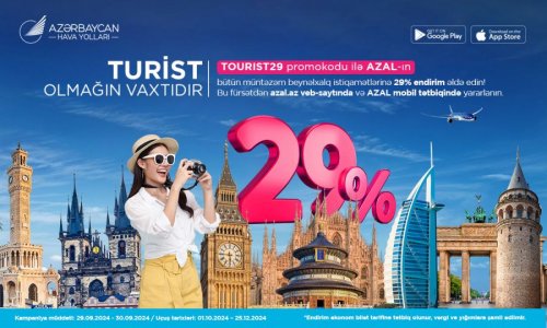 AZAL Turizm işçiləri günü münasibətilə  29% endirim təklif edir