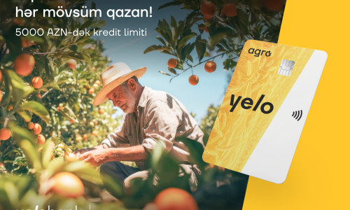 Yelo Bank-dan fermerlər üçün 12 ay güzəşt müddətli kredit kartı