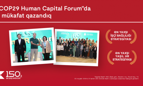 Kapital Bank  “COP29 Human Capital Forum” tədbirində 2 mükafata layiq görüldü