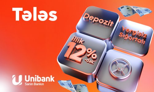 Unibank əmanət faizini yüksəldib- illik 12%, sığortalı və vergidən azad!