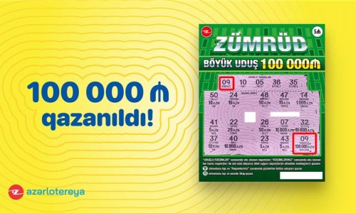 “Zümrüd” ani lotereyasında böyük uduş – 100 000 qazanıldı!