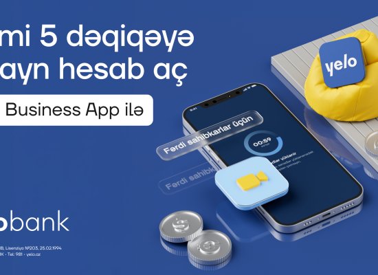
Yelo Bank-dan fərdi sahibkarlar üçün onlayn imkan!