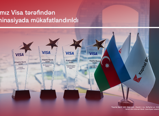 Kapital Bank rəqəmsal ödəmələrdə dünya lideri olan Visa şirkəti tərəfindən 4 mükafata layiq görüldü