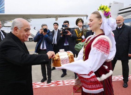 Azerbaijan’s prime minister Ali Asadov arrives in Minsk