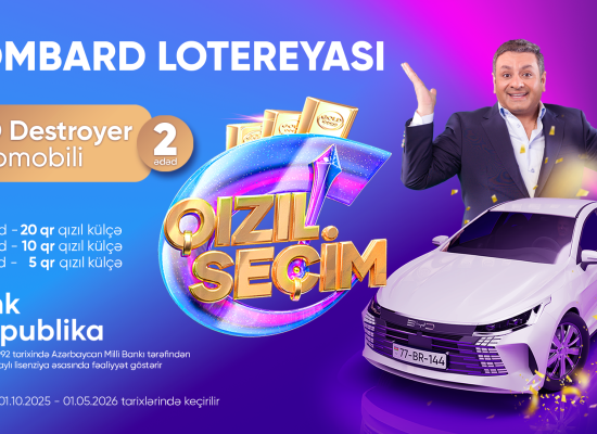 Bank Respublika Yeni ildə müştərilərinə avtomobil və qızıl hədiyyə edəcək!