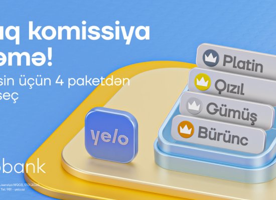 Biznes xərclərinə nəzarət Yelo Bank-ın tarif paketləri ilə daha rahatdır!
